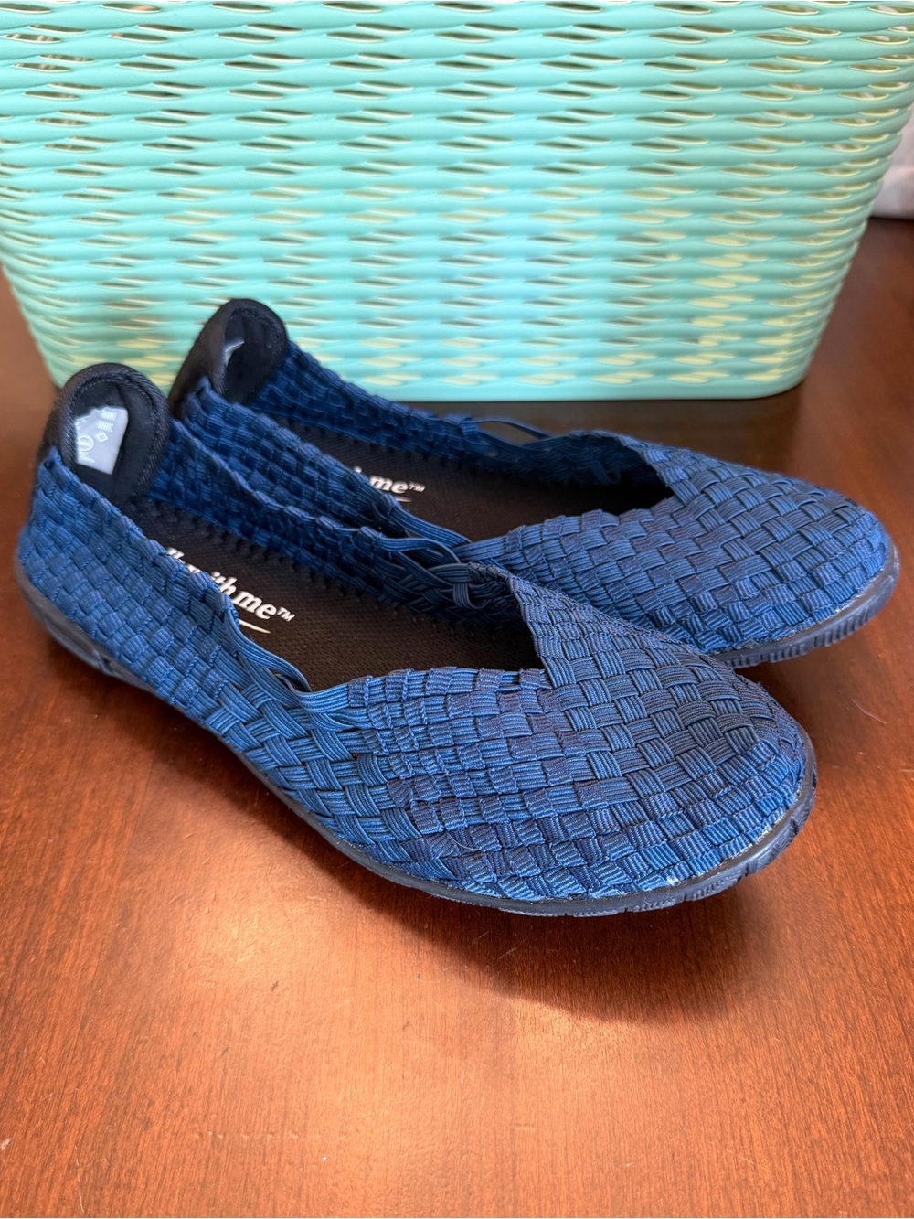 NWOT COLDWATER CREEK  Walk With Me "Glee" Woven Ballet Flats SZ 8.5 Color Navy